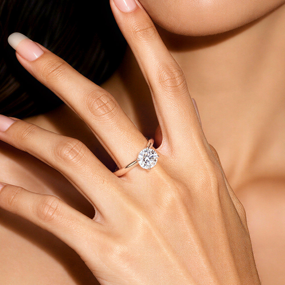 Classic Round Moissanite Solitaire Ring