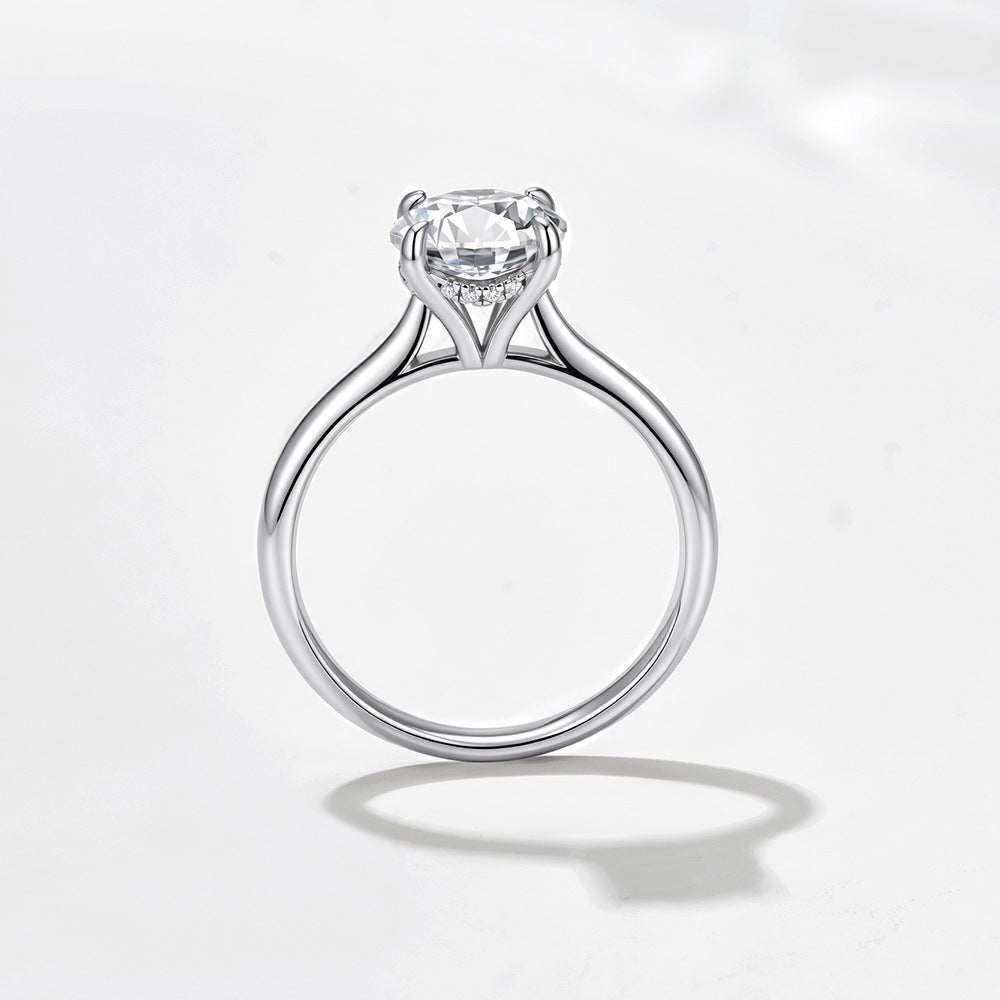 Classic Round Moissanite Solitaire Ring – image 4