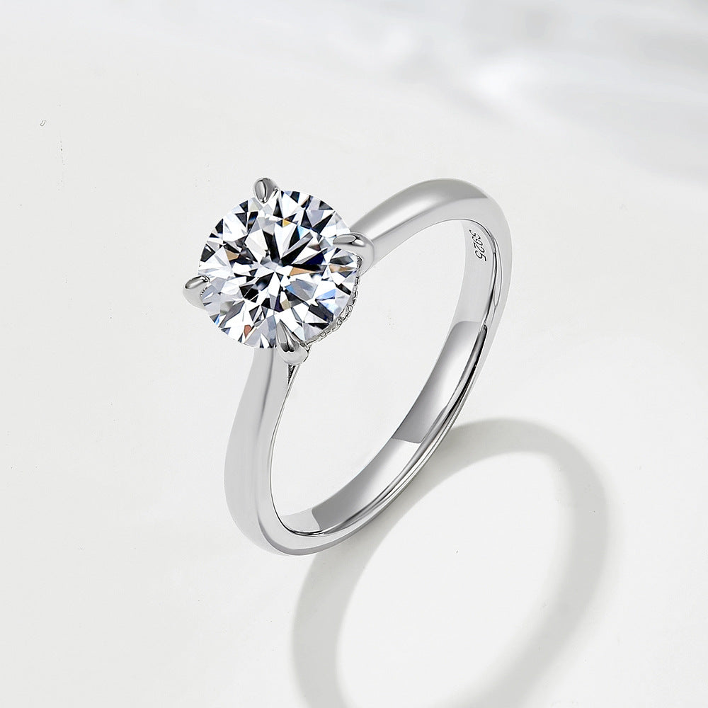 Classic Round Moissanite Solitaire Ring – image 7