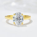 Oval CZ Solitaire Engagement Ring – detail view 3