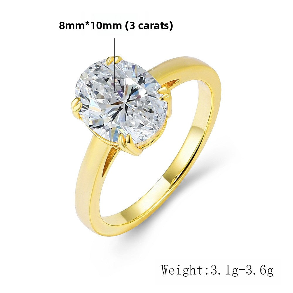 Oval CZ Solitaire Engagement Ring – image 6