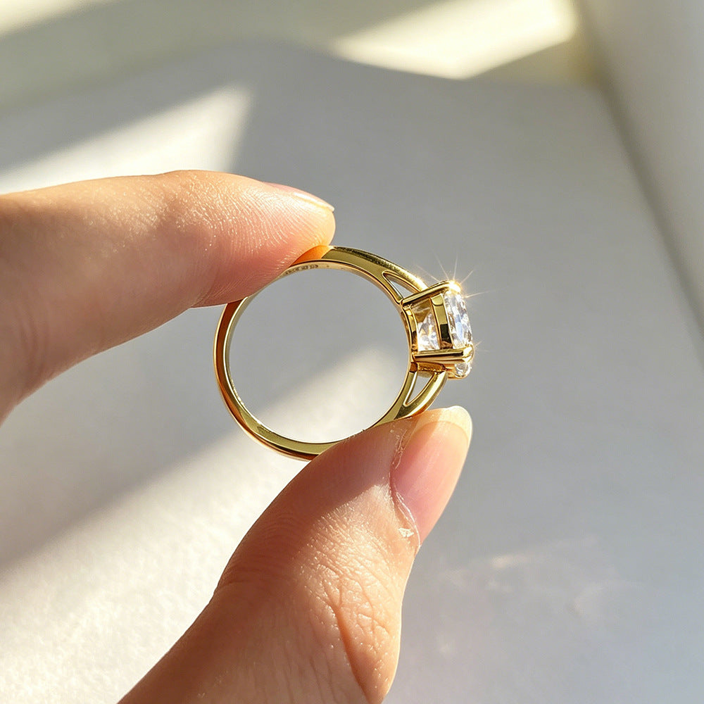 Oval CZ Solitaire Engagement Ring – image 8