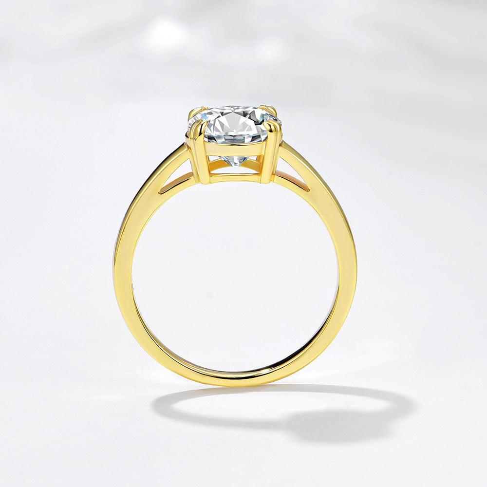 Oval CZ Solitaire Engagement Ring – image 9