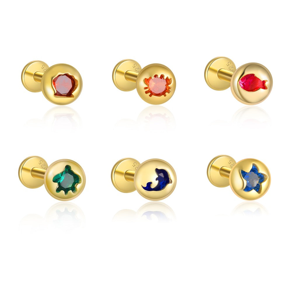 Round Zircon Stud Earrings – stud earrings in bulk