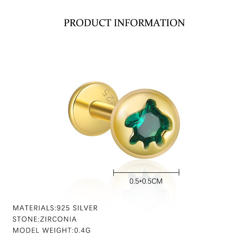 Round Zircon Stud Earrings – detail view 3
