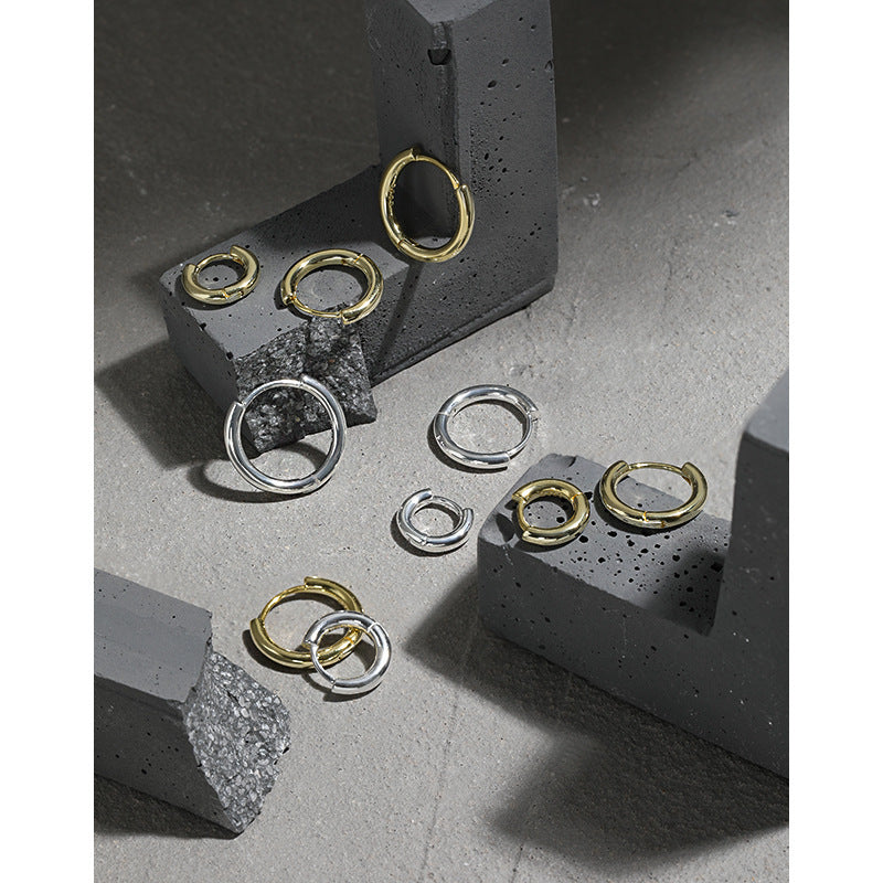 Minimalist Rounded Wide Hoop Earrings – earring hoops in bulk