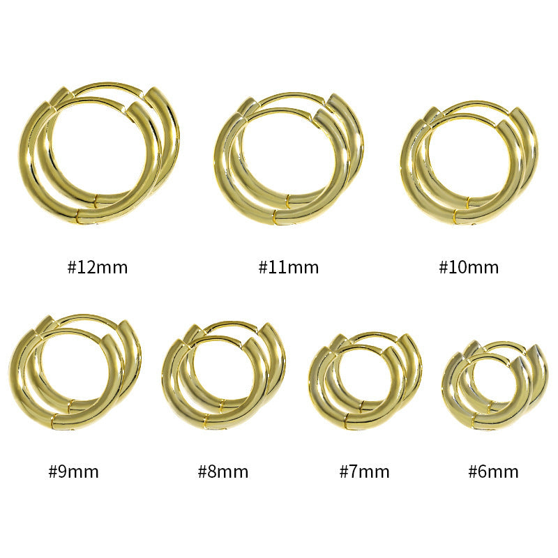 Minimalist Rounded Wide Hoop Earrings – image 7