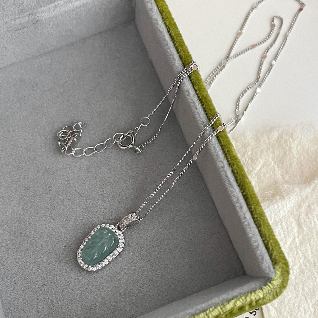 Floral Jade Pendant Necklace – image 6