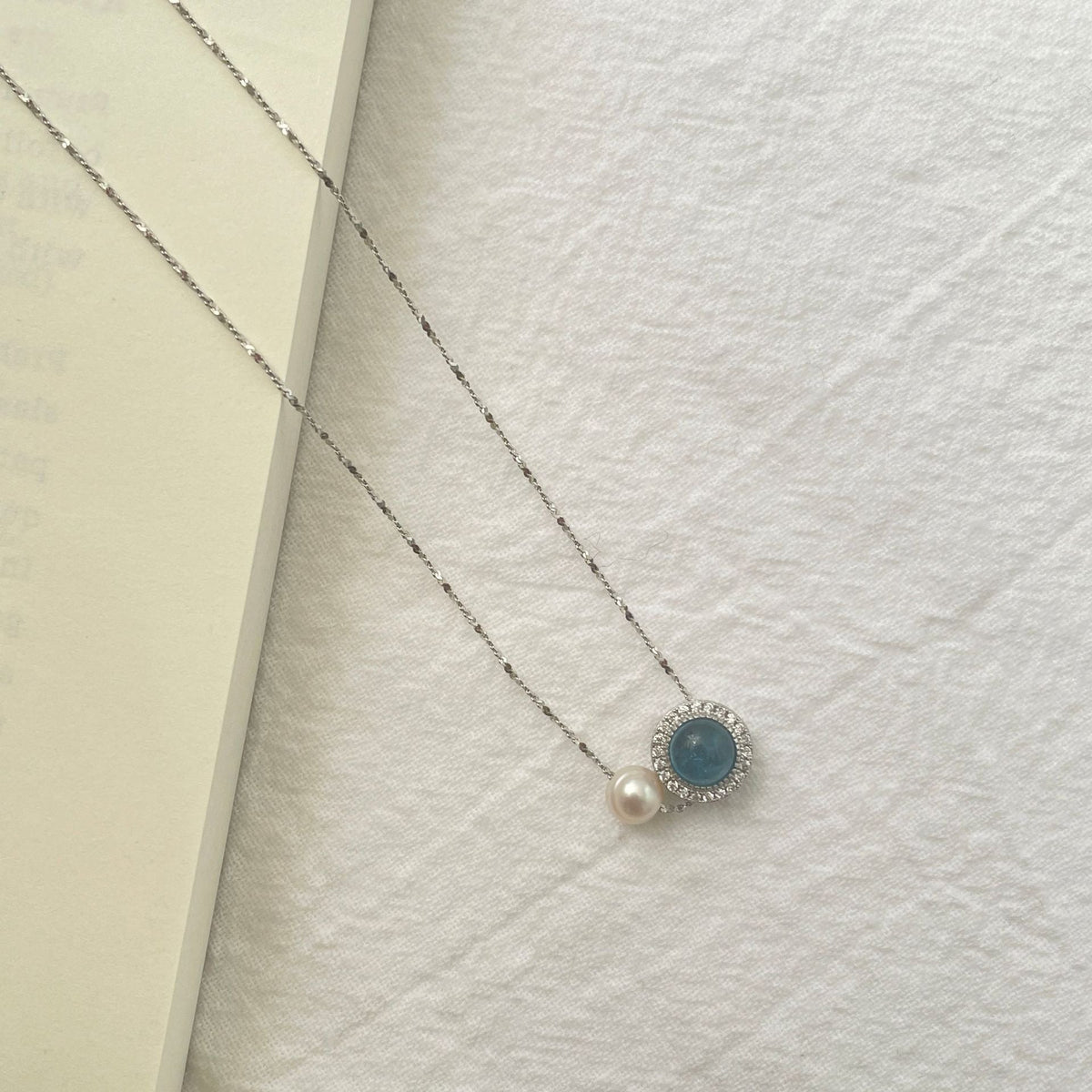 Sea Blue Treasure Freshwater Pearl Necklace – image 6