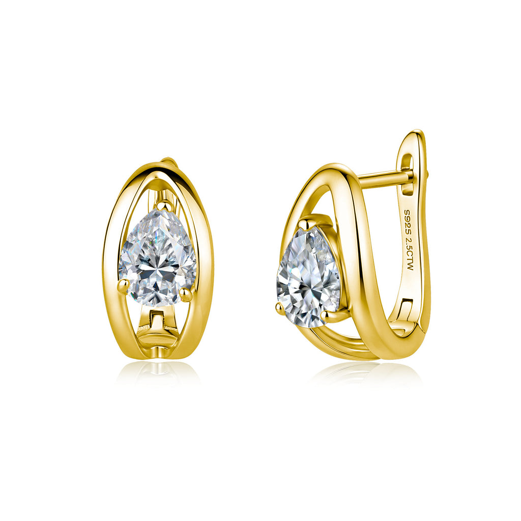 Pear-Shaped Moissanite Earrings