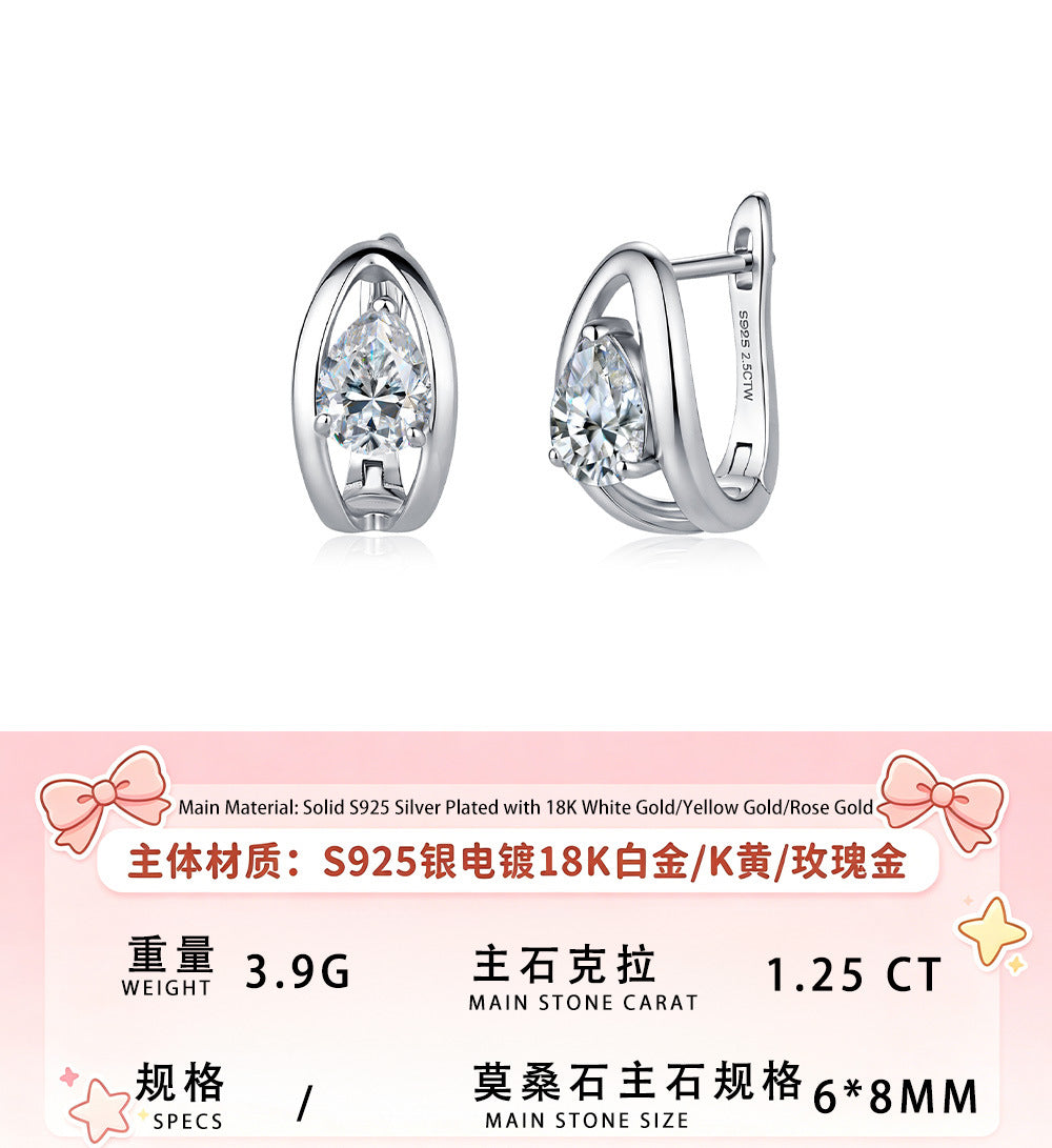 Pear-Shaped Moissanite Earrings – image 5