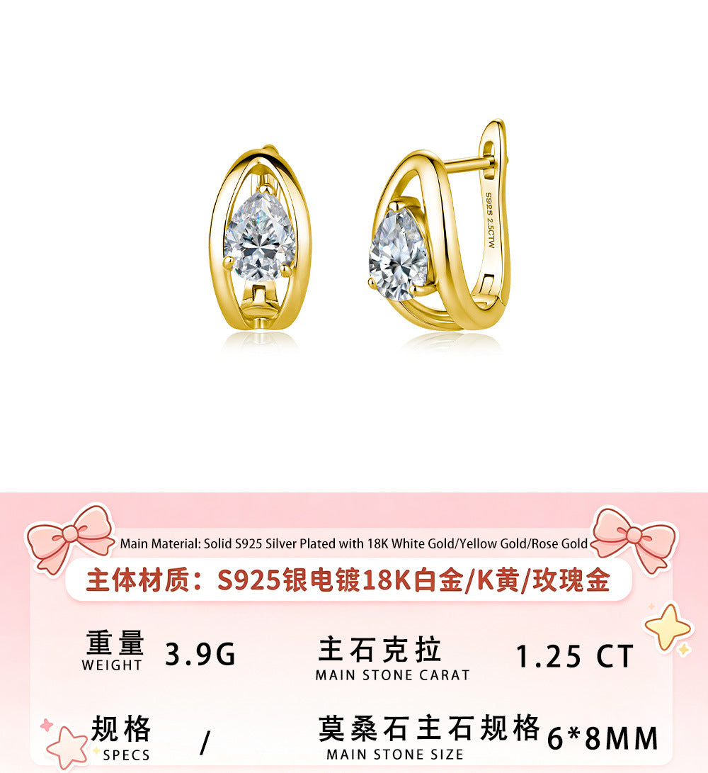 Pear-Shaped Moissanite Earrings – image 6