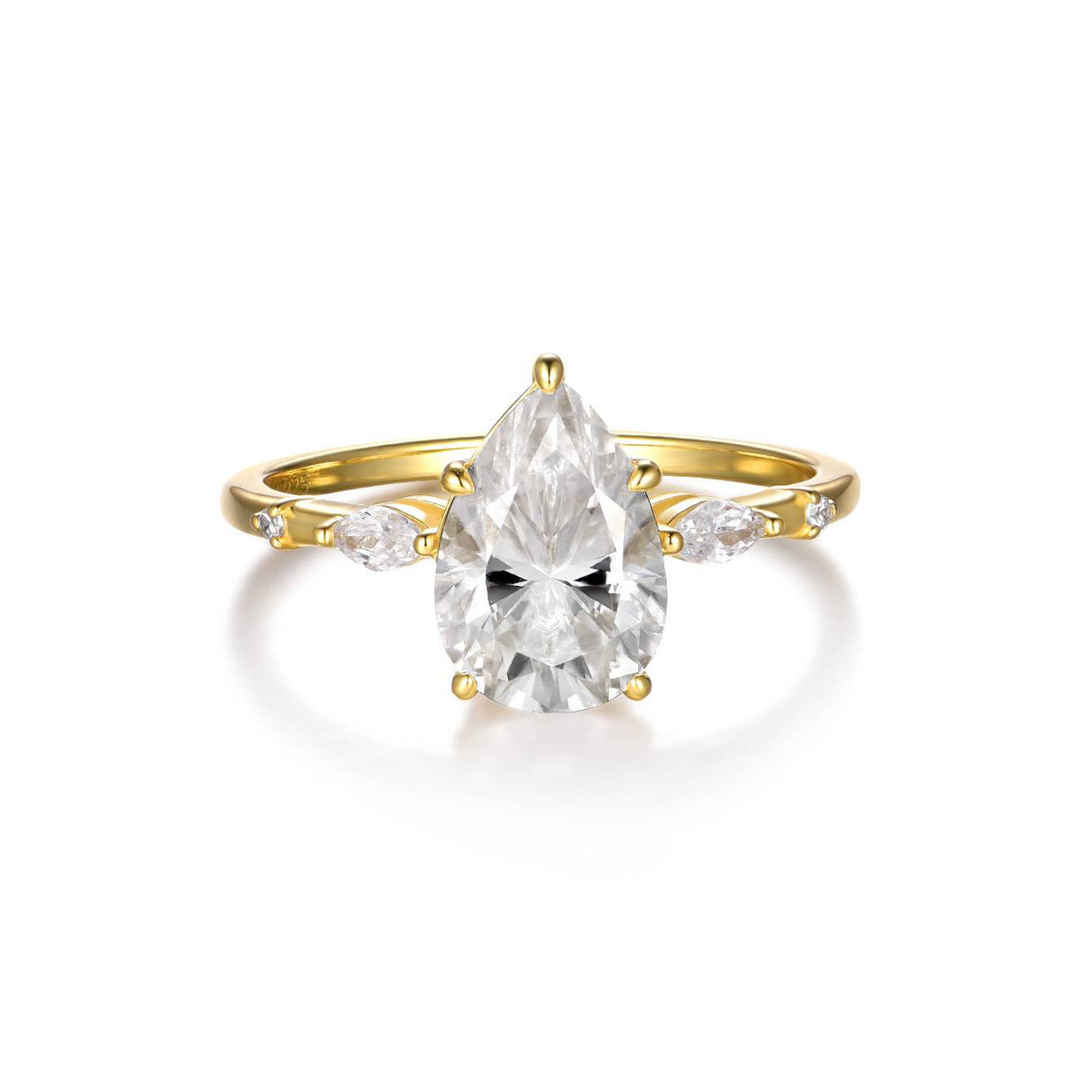 Water Drop Moissanite Engagement Ring