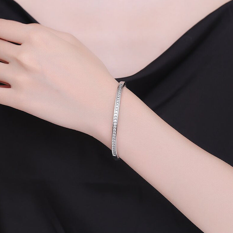Slim Moissanite Starry Bangle – image 5
