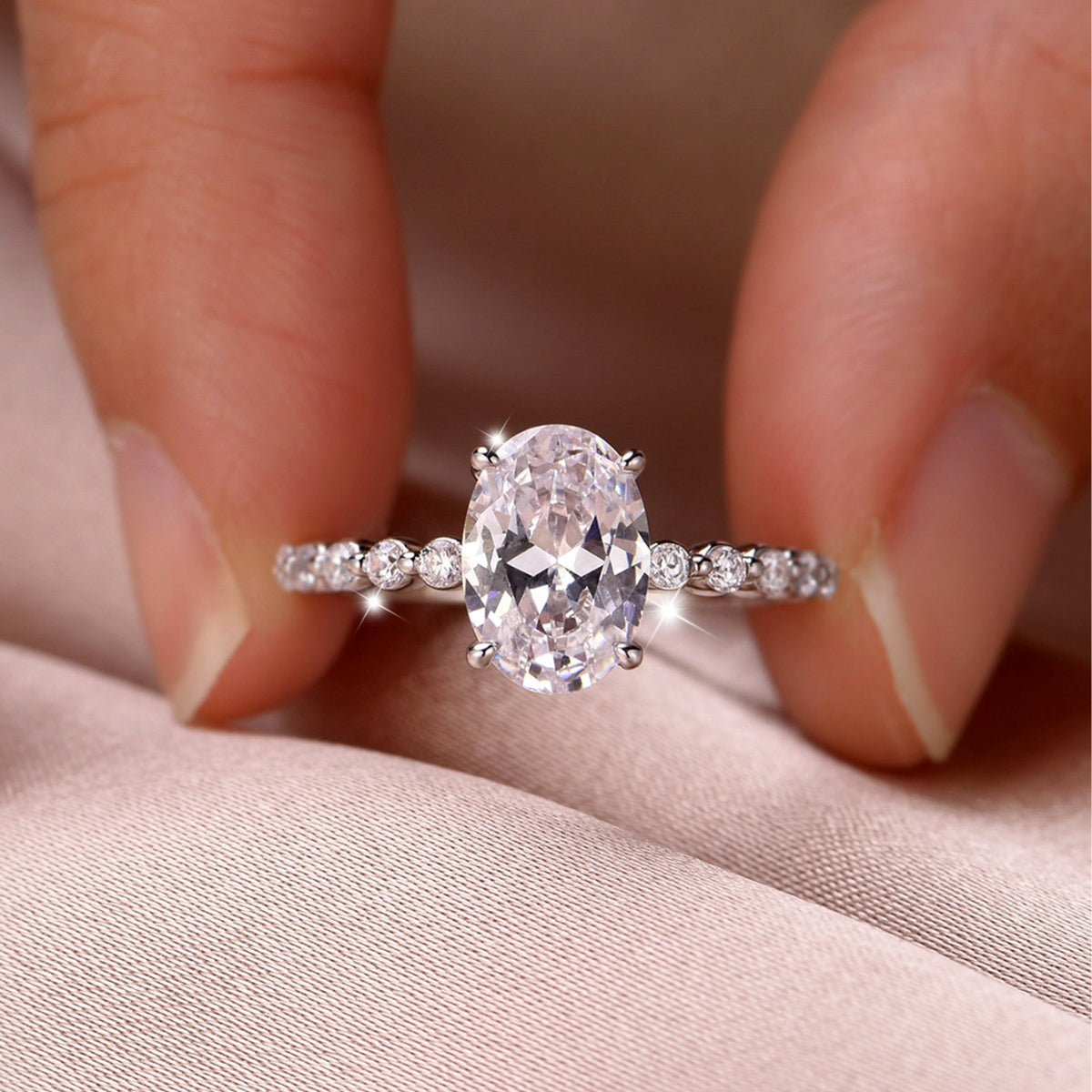 Oval Moissanite Engagement Ring – wholesale moissanite rings