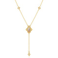 9K Gold-Plated Retro Petal Lace Opal Necklace