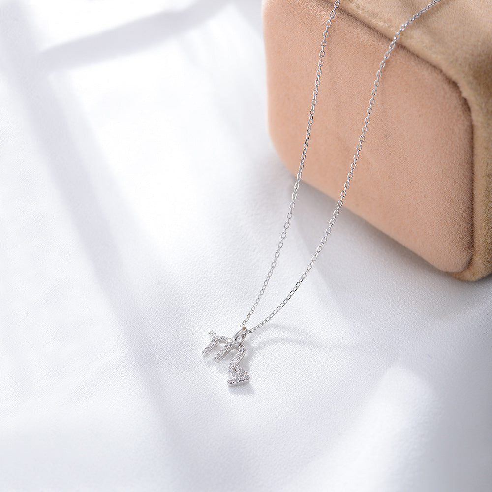 Zircon Inlaid Twelve Constellation Pendant Necklace – image 11