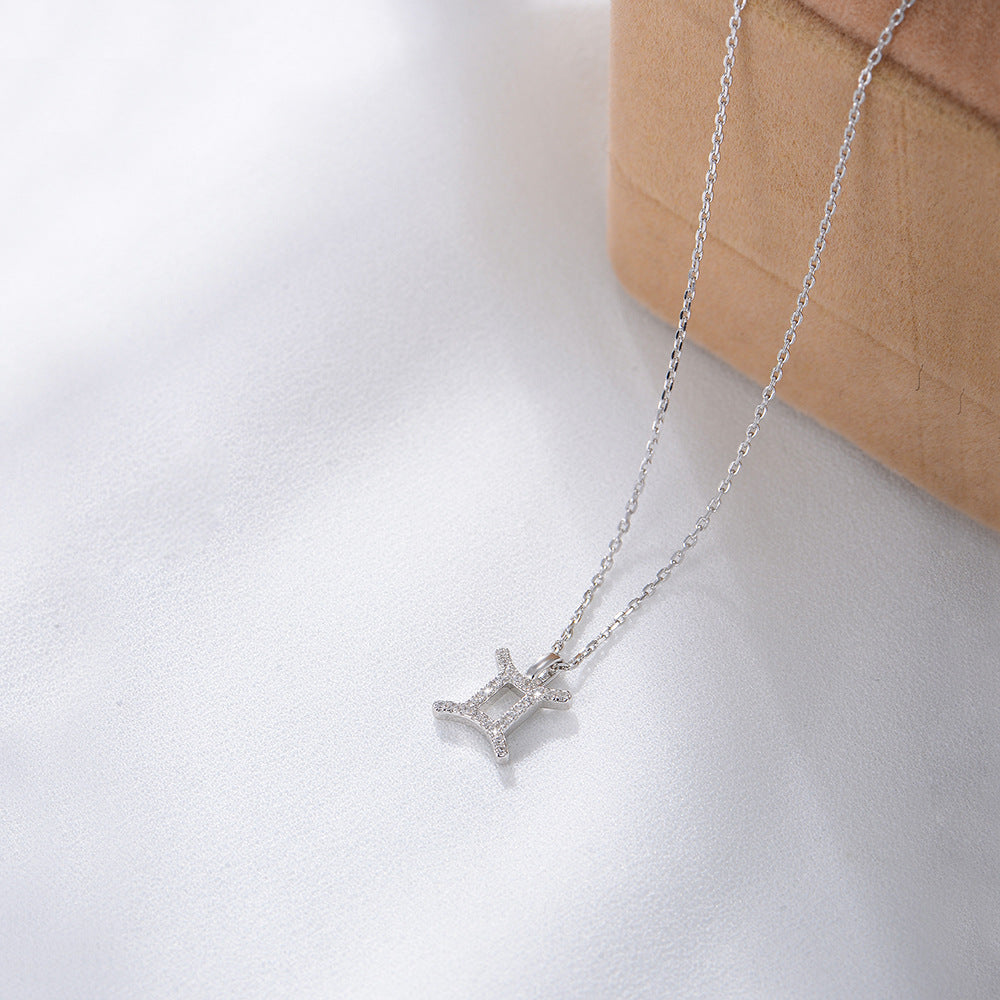 Zircon Inlaid Twelve Constellation Pendant Necklace – image 13