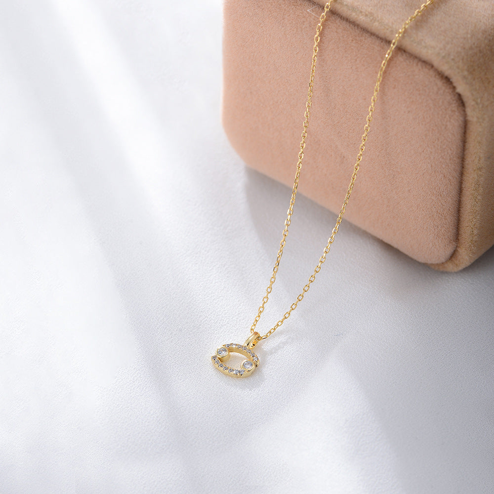 Zircon Inlaid Twelve Constellation Pendant Necklace – image 19