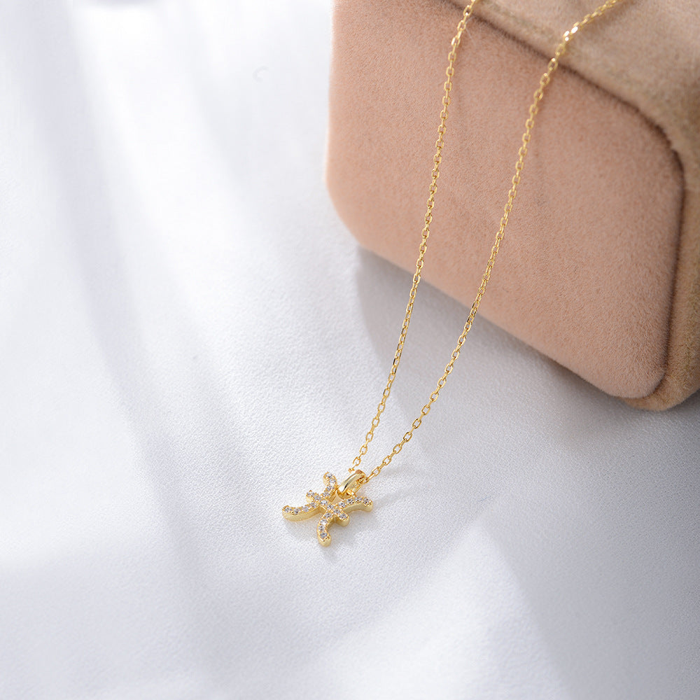 Zircon Inlaid Twelve Constellation Pendant Necklace – image 20