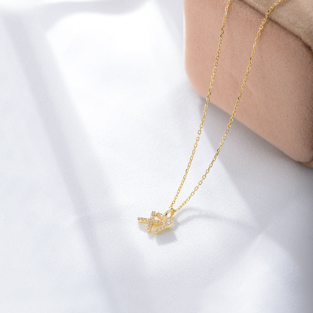 Zircon Inlaid Twelve Constellation Pendant Necklace – image 24