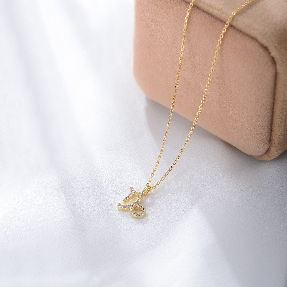 Zircon Inlaid Twelve Constellation Pendant Necklace – image 26