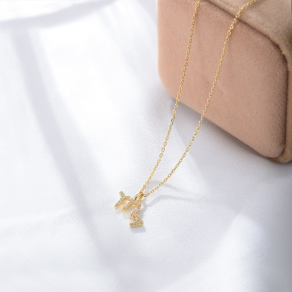Zircon Inlaid Twelve Constellation Pendant Necklace – image 28