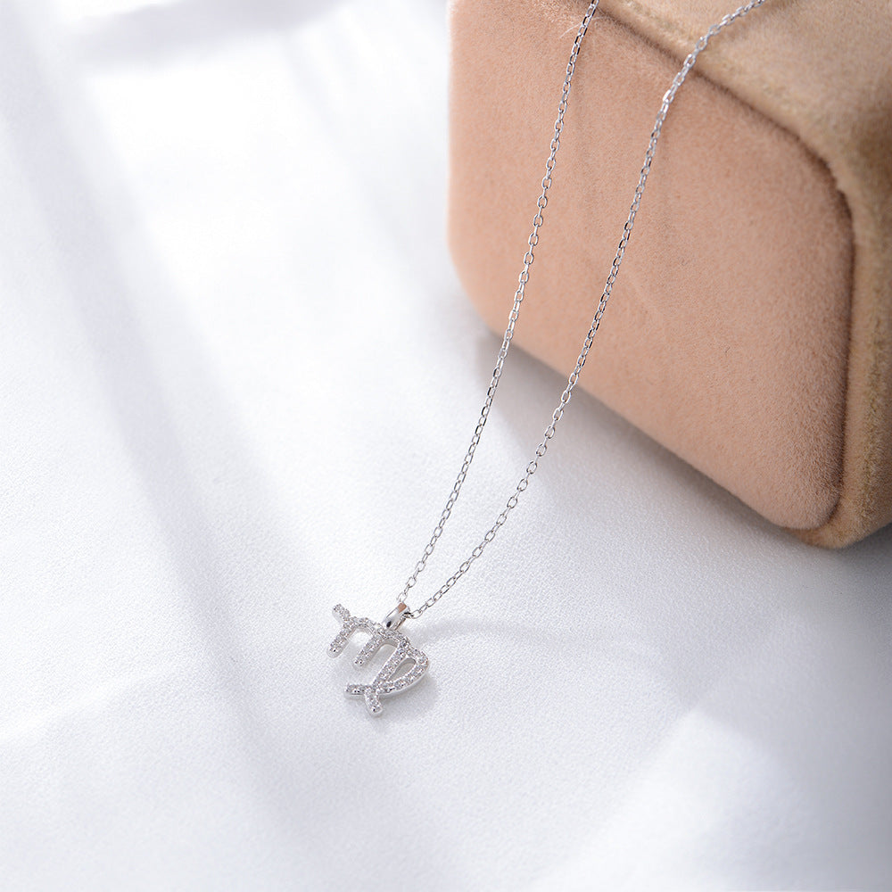 Zircon Inlaid Twelve Constellation Pendant Necklace – image 5