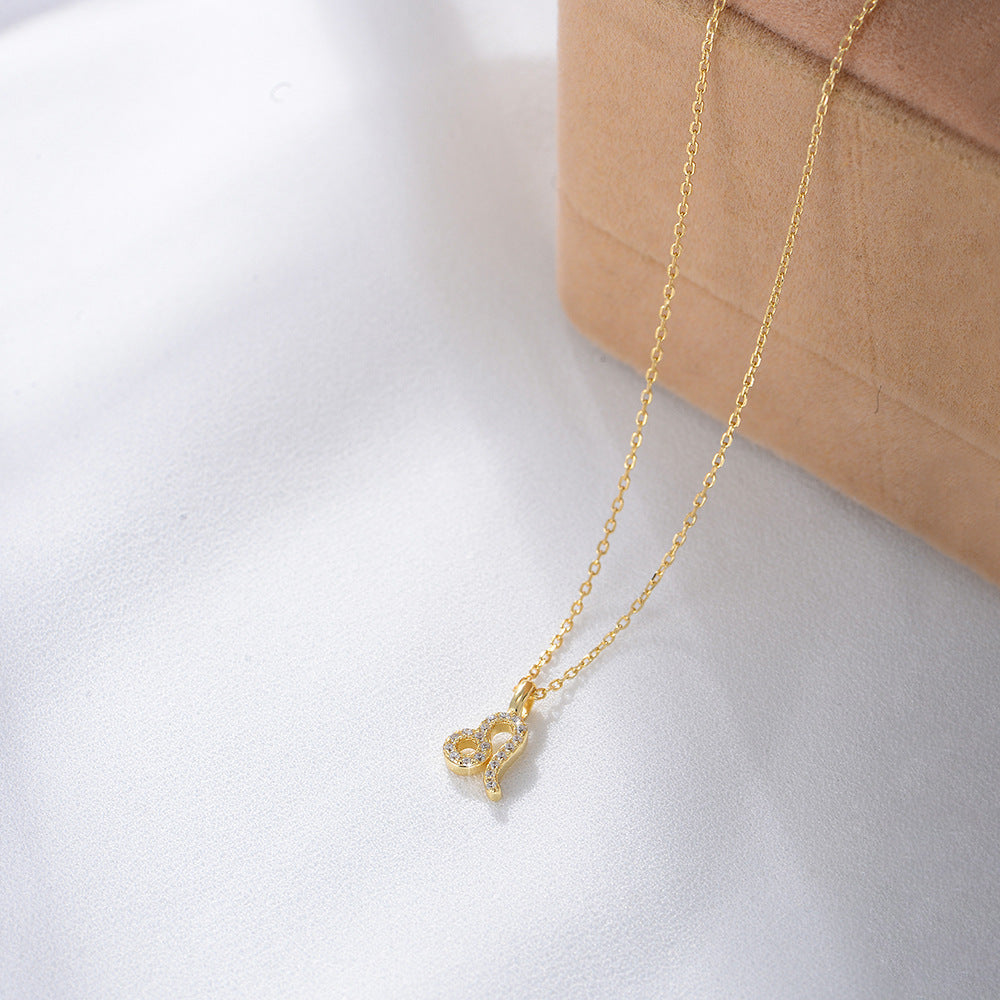 Zircon Inlaid Twelve Constellation Pendant Necklace – image 8