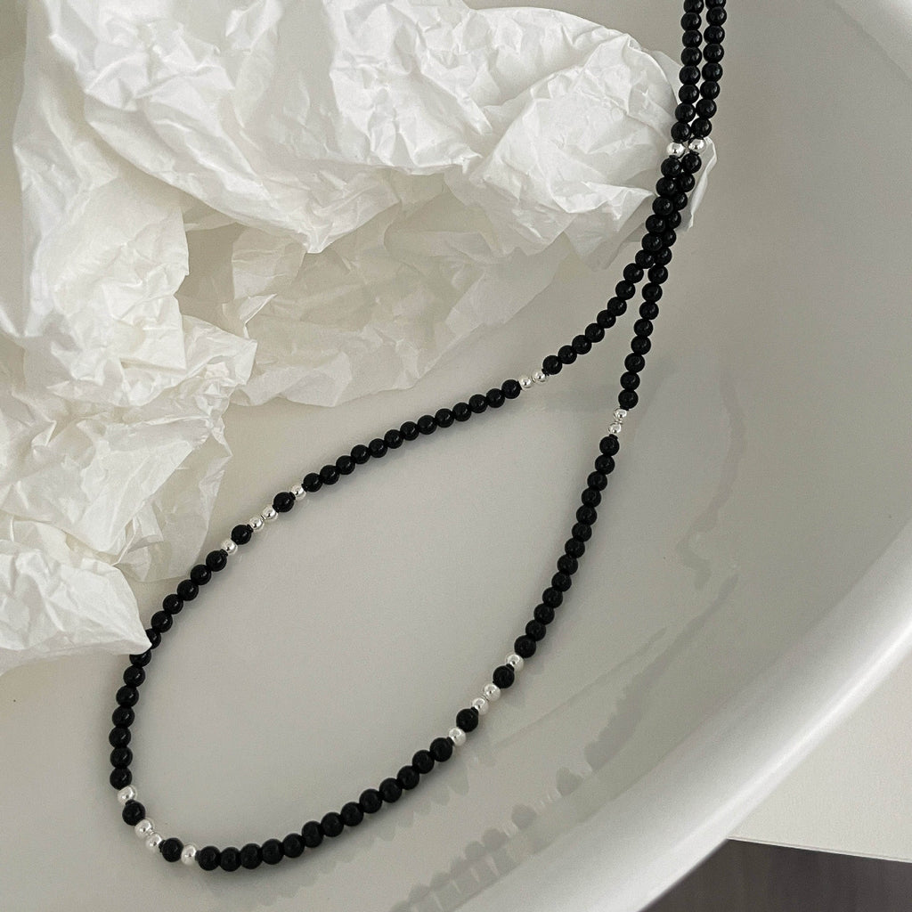 Black Agate Bead Necklace – gemstone jewelry supplier
