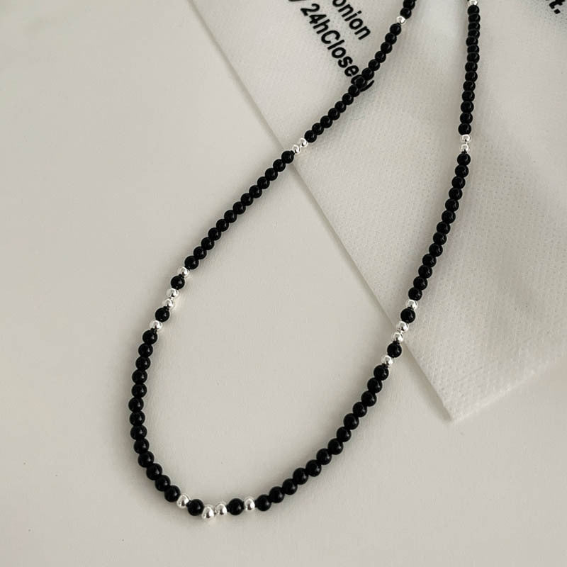 Black Agate Bead Necklace – image 4
