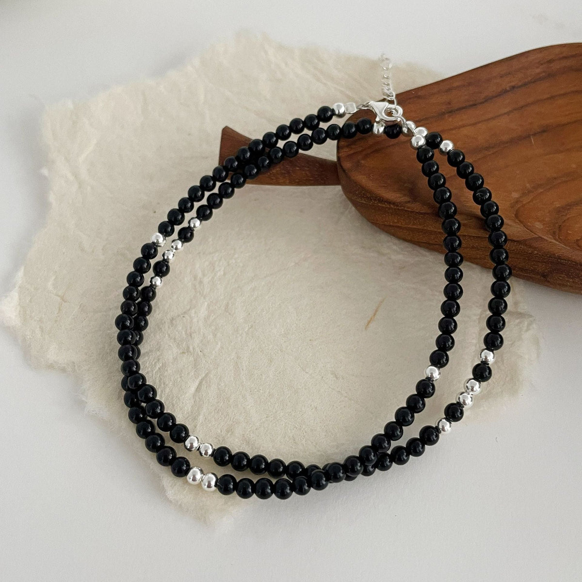 Black Agate Bead Necklace – image 5