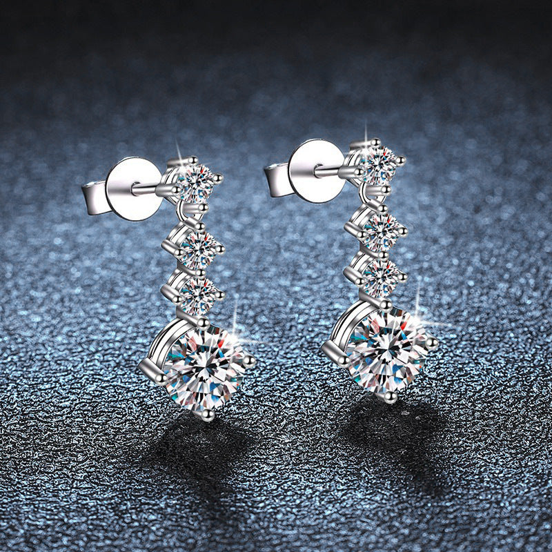 Classic Four-Claw Moissanite Earrings – wholesale moissanite jewelry