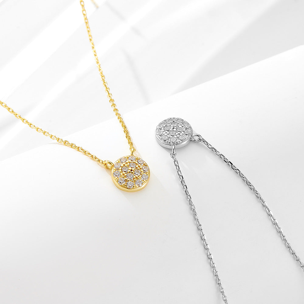 Classic Round Micro Zircon Pendant Necklace