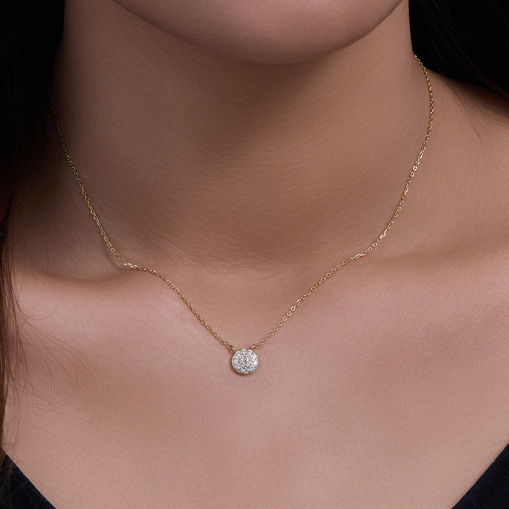 Classic Round Micro Zircon Pendant Necklace – wholesale silver necklaces