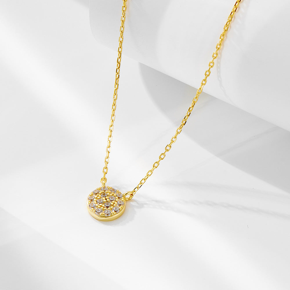 Classic Round Micro Zircon Pendant Necklace – detail view 3