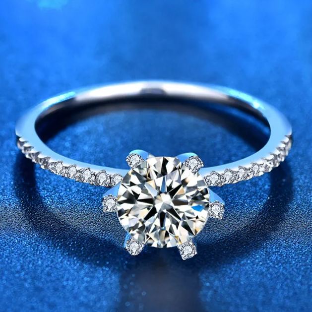 6.5mm Classic Six-Claw Moissanite Ring