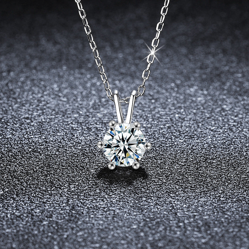 Classic Six-Claw Moissanite Necklace – wholesale moissanite jewelry