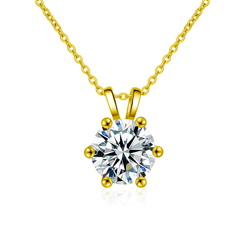 Classic Six-Claw Moissanite Necklace – image 6