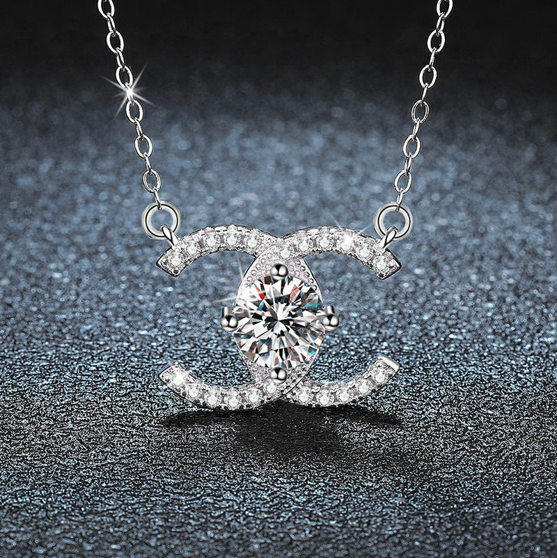 Classic Double C Moissanite Necklace – wholesale moissanite jewelry