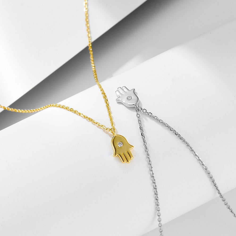 Creative Evil Palm Zircon Inlaid Necklace