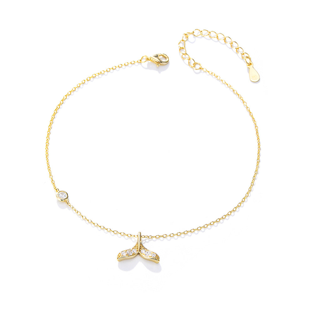 Creative Fishtail Zircon Anklet