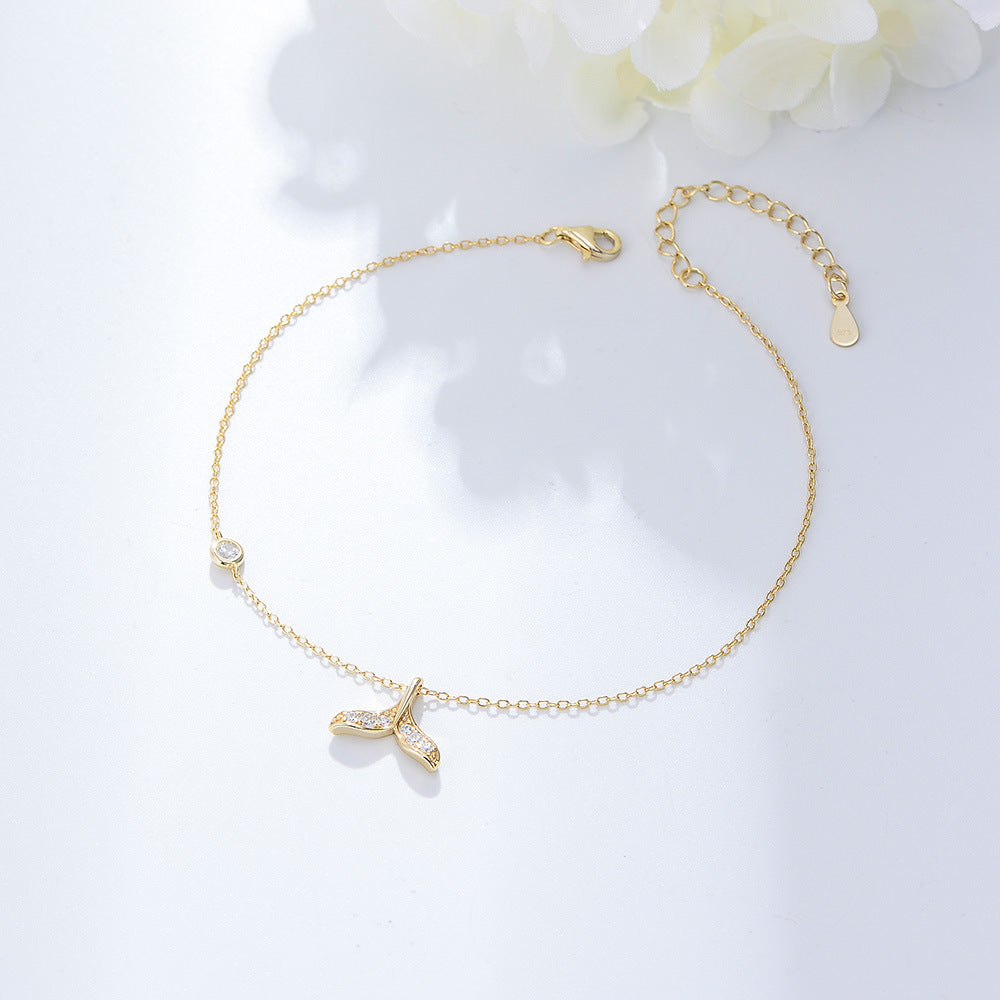 Creative Fishtail Zircon Anklet – image 4