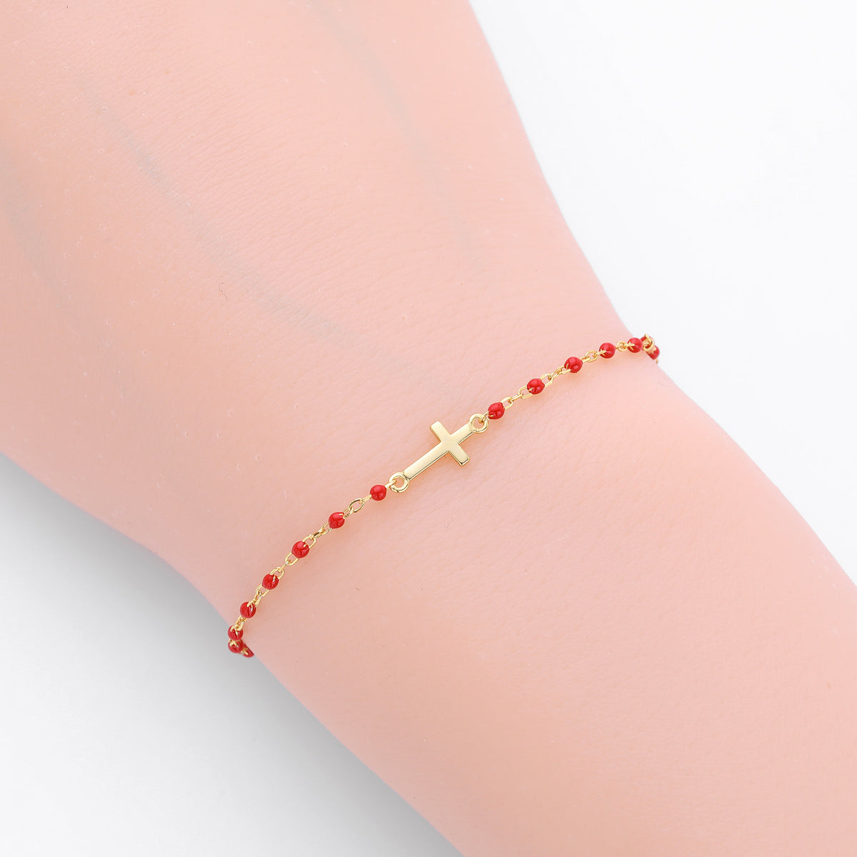 Cross Bracelet with Colorful Enamel – image 4