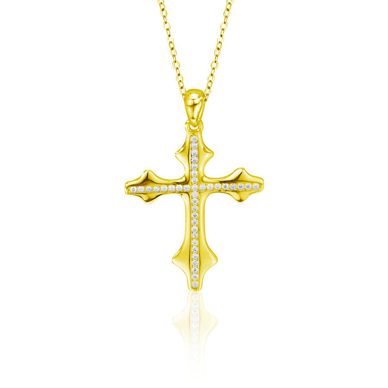Pave Moissanite Cross Necklace – image 6