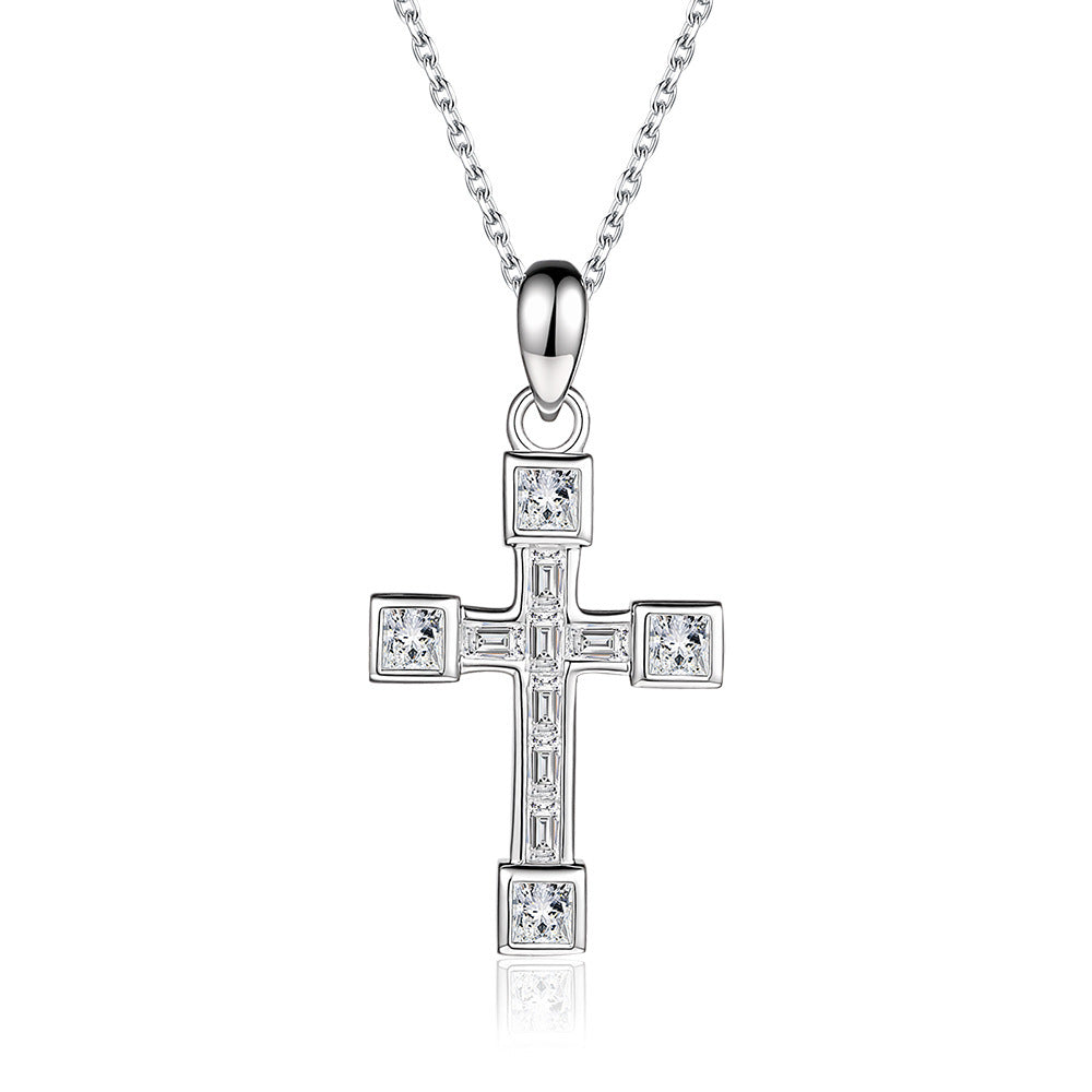 Geometric Cross Pendant Necklace