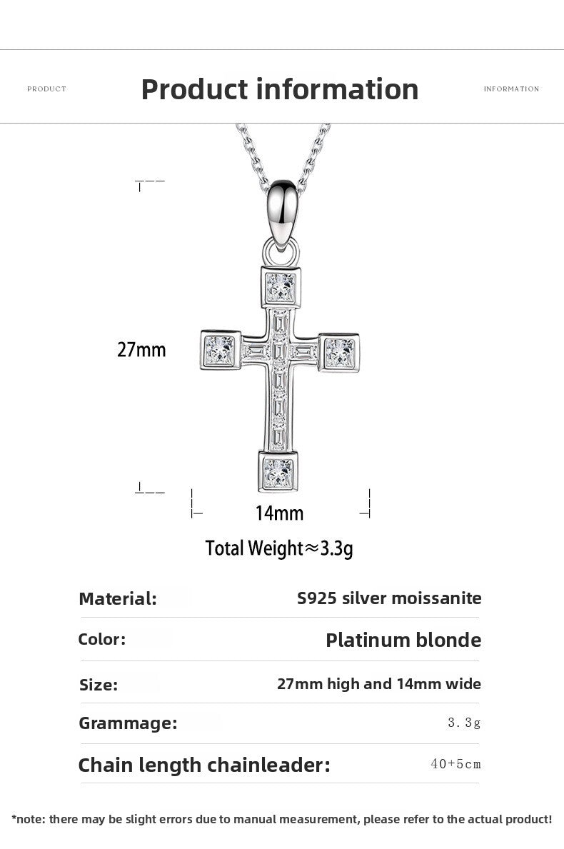 Geometric Cross Pendant Necklace – detail view 3