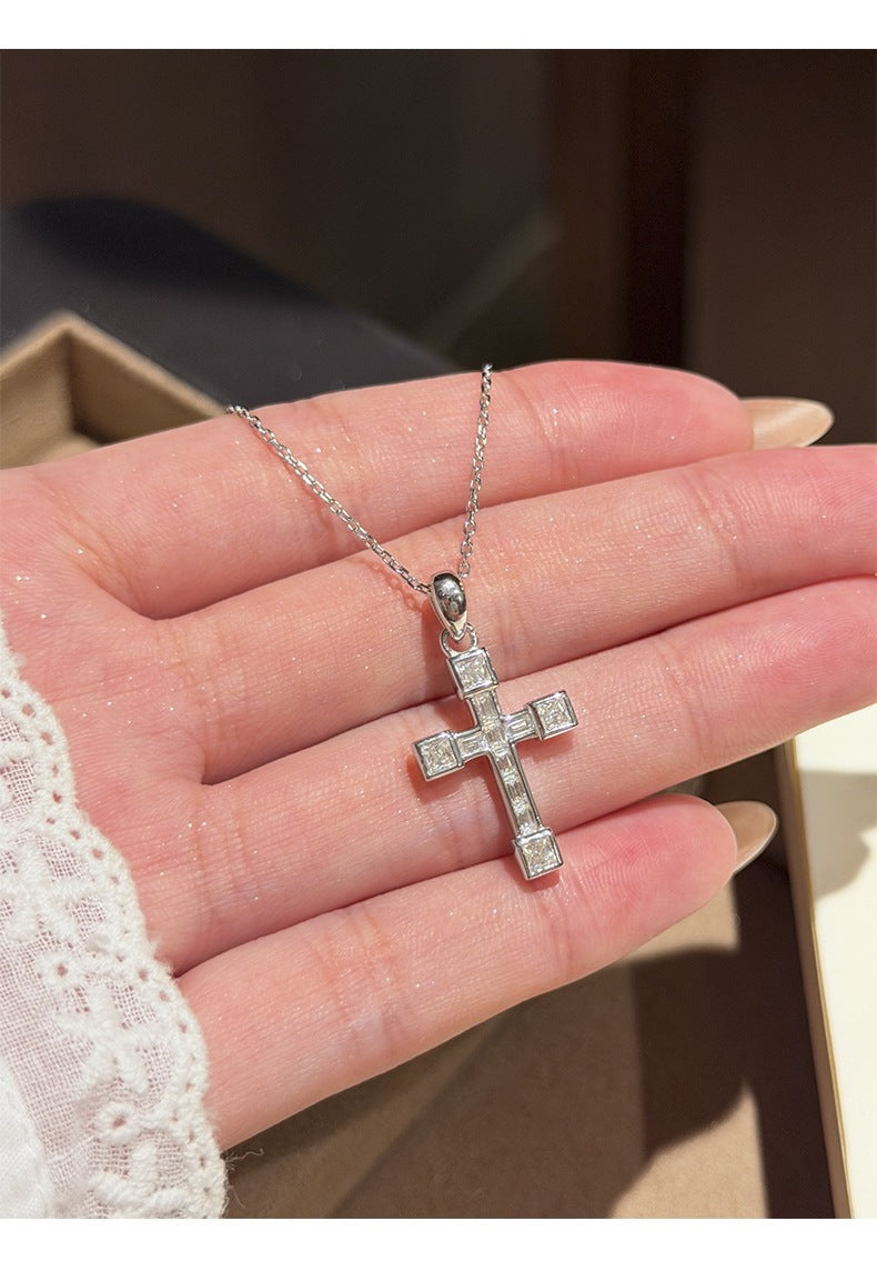 Geometric Cross Pendant Necklace – image 4