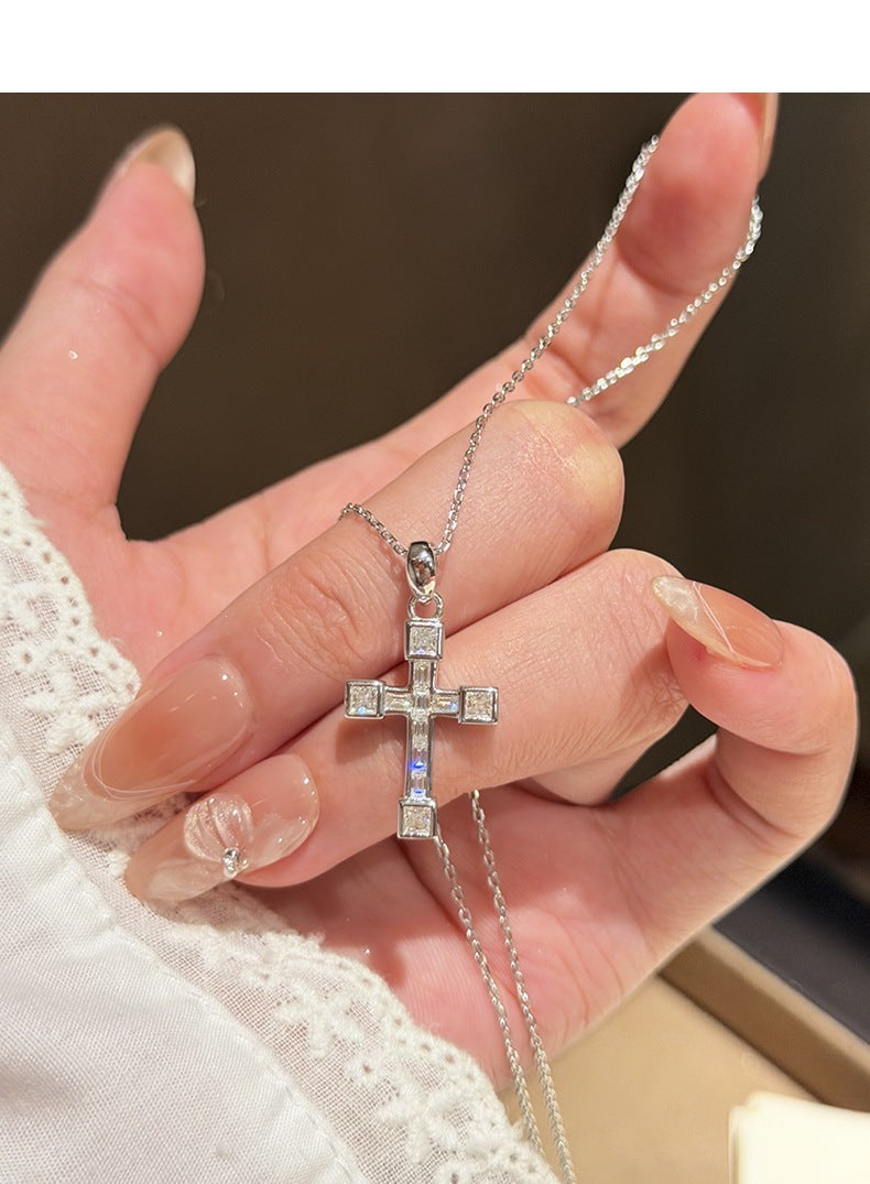 Geometric Cross Pendant Necklace – image 5