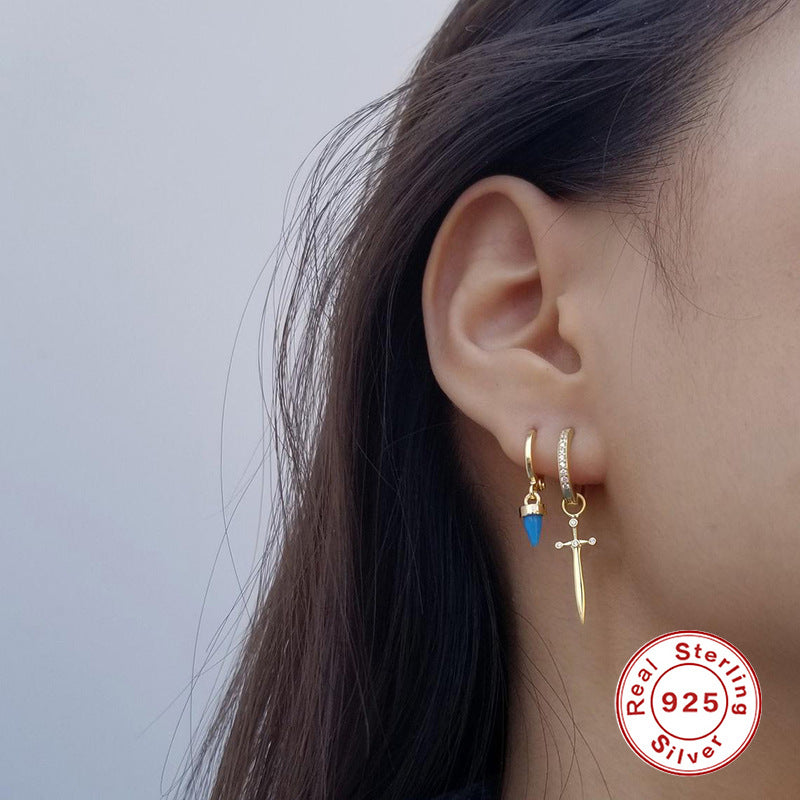 Dagger-Shaped Hoop Earrings